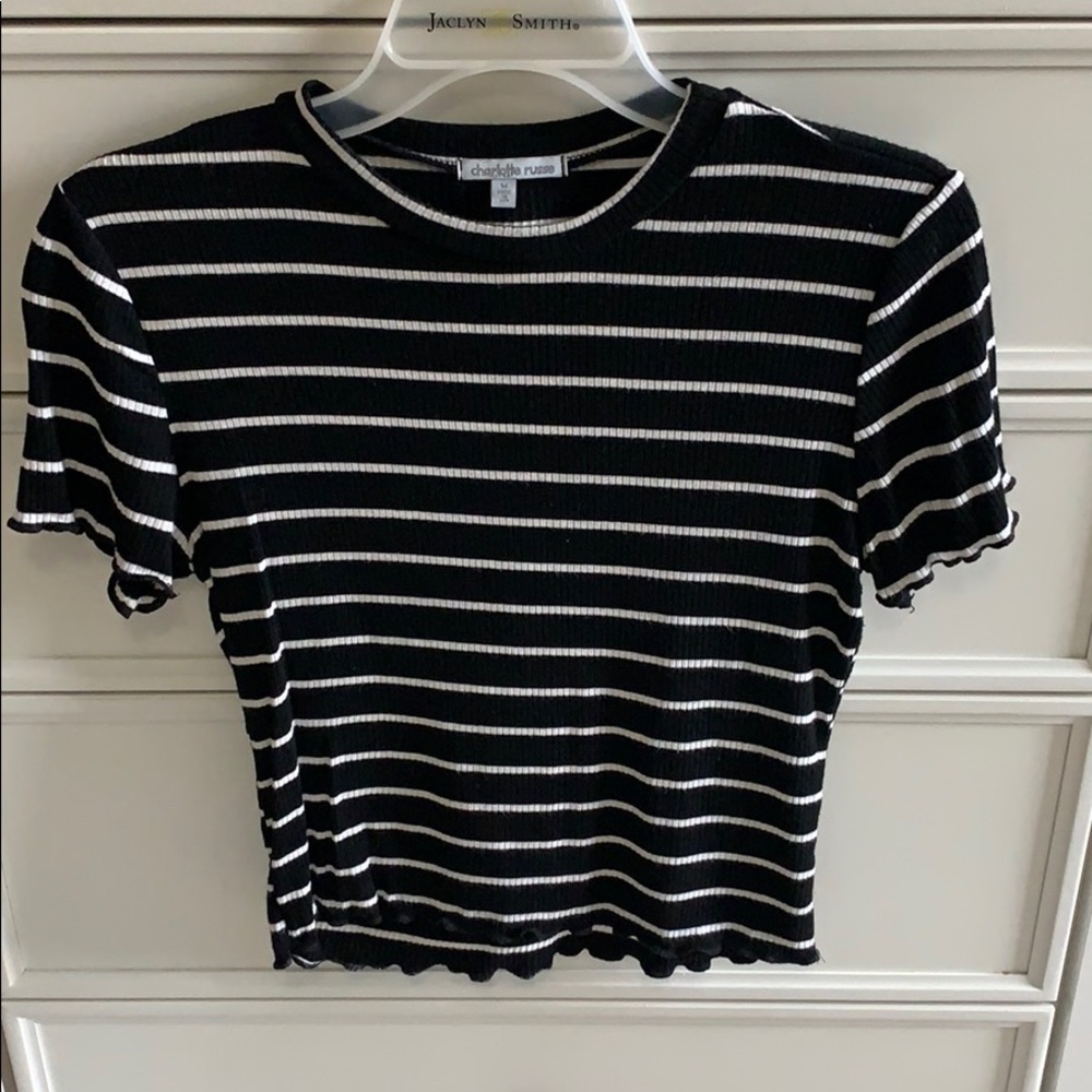 Cropped Striped Tee